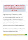 Cryptography and Network Security final Exam Questions and Answers 100&percnt; Pass