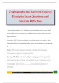 Cryptography and Network Security Principles Exam Questions and Answers 100&percnt; Pass