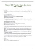 Pharm HESI Practice Exam Questions  and Answers