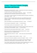 Lesson 1 Electrical Vehicle Charging Questions and Answers 