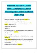 Wisconsin Auto Sales License Exam &vert; Questions and Correct Answers &vert; Latest Update 2024&sol;2025 &vert; 100&percnt; PASS