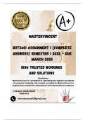 BOT2601 Assignment 1 &lpar;COMPLETE ANSWERS&rpar; Semester 1 2025 - DUE March 2025&semi; 100&percnt; correct solutions and explanations&period;