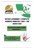BOT2601 Assignment 1 &lpar;COMPLETE ANSWERS&rpar; Semester 1 2025 - DUE March 2025&semi; 100&percnt; correct solutions and explanations&period;