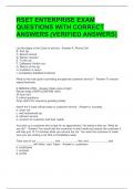 RSET ENTERPRISE EXAM QUESTIONS WITH CORRECT ANSWERS &lpar;VERIFIED ANSWERS&rpar; 