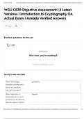 WGU C839 Objective Assessment &vert; 2 Latest Versions &vert; Introduction to Cryptography OA Actual Exam &vert; Already Verified Answers