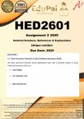 HED2601 Assignment 2 (COMPLETE ANSWERS) 2025