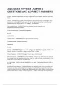 AQA GCSE PHYSICS -PAPER 2 QUESTIONS AND CORRECT ANSWERS