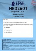 HED2601 Assignment 2  &lpar;ANSWERS&rpar; 2025 - DISTINCTION GUARANTEED
