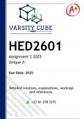 HED2601 Assignment 2 &lpar;DETAILED ANSWERS&rpar; 2025 - DISTINCTION GUARANTEED