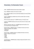 Chemistry 1st Semester Exam questions and answers