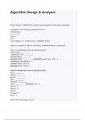 Algorithm Design & Analysis questions and answers