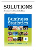 Solutions for Business Statistics 2nd Edition By Robert A&period; Donnelly &lpar;All Chapters&rpar;