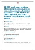 NDHCE - mock exam questions  &lpar;2025&rpar; comprehensive questions  and verified answers &lpar; detailed &  elaborated&rpar; ACTUAL EXAM 2025  TEST&excl;&excl; Questions and Correct  Answers&sol; Latest Update &sol; Already  Graded