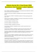 Alberta Social 20-1 Final Exam 2025 Questions And Answers Latest Update &vert; Solved