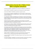 Nationalism Social 20-1 FINAL Exam With Complete Solutions