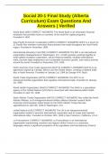 Social 20-1 Final Study &lpar;Alberta Curriculum&rpar; Exam Questions And Answers &vert; Verified