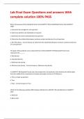 Lab Final Exam Questions and answers With complete solution 100&percnt; PASS