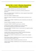 Social 20-1&semi; Unit 1 Review Questions And Answers &vert; 2025 Verified