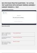 NCC EFM EXAM PRACTICE QUESTIONS &sol; 50&plus; ACTUAL TEST QUESTIONS WITH DETAILED VERIFIED ANSWERS &sol; ALREADY GRADED A &sol; 2025