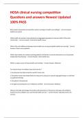 HOSA clinical nursing competition Questions and answers Newest Updated 100&percnt; PASS