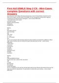 First Aid USMLE Step 2 CS - Mini-Cases complete Questions with correct Answers