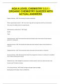 AQA A LEVEL CHEMISTRY 3&period;3&period;1 - ORGANIC CHEMISTRY QUIZZES WITH ACTUAL ANSWERS&period;