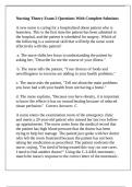 Nursing Theory Exam 2 Questions With Complete Solutions