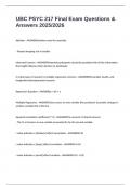 UBC PSYC 217 Final Exam Questions & Answers 2025&sol;2026