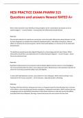 HESI PRACTICE EXAM-PHARM 315 Questions and answers Newest RATED A&plus;