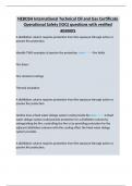 NEBOSH International Technical Oil and Gas Certificate Operational Safety &lpar;IOG&rpar; questions with verified answers