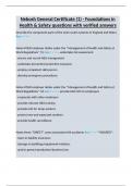 Nebosh General Certificate &lpar;1&rpar; - Foundations in Health & Safety questions with verified answers