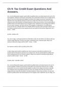 Ch 9&colon; Tax Credit Exam Questions And Answers&period;