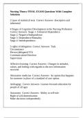 Nursing Theory FINAL EXAM Questions With Complete Solutions