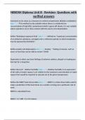 NEBOSH Diploma Unit B - Revision- Questions with verified answers