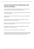 Income Housing Tax Credit Exam And Correct Answers&period;