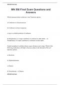 MN 568 Final Exam Questions and Answers
