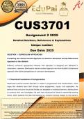 CUS3701 Assignment 2 &lpar;COMPLETE ANSWERS&rpar; 2025