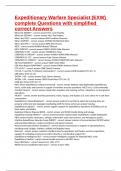 Expeditionary Warfare Specialist &lpar;EXW&rpar; complete Questions with simplified correct Answers