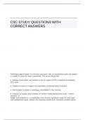 CSC STUDY QUESTIONS WITH CORRECT ANSWERS
