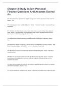 Chapter 3 Study Guide- Personal Finance Questions And Answers Scored A&plus;&period;