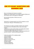 HIM 370 EXAM 1 QUESTIONS AND ANSWERS 2025