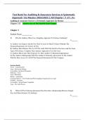 Test Bank for Auditing & Assurance Services A Systematic Approach 12e Messier 2024&sol;2025 &vert;&vert; All Chapter &lpar; 1-21 &rpar; A&plus;