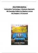 Solutions Manual  for Automotive Technology&comma; A Systems Approach&comma;  4th Canadian Edition by Stephen Leroux  All Chapters 1-9 Covered