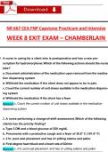 NR 667 Chamberlain CEA Week 8 Exit Exam &lpar;Latest 2025 &sol; 2026&rpar;&colon; Most Comprehensive Qs & Ans - to Pass the Exam&comma; 100&percnt; Verified