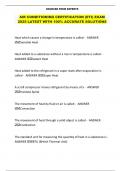 AIR CONDITIONING CERTIFICATION &lpar;ETI&rpar; EXAM  2025 LATEST WITH 100&percnt; ACCURATE SOLUTIONS
