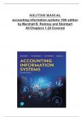 Solution manual for accounting information systems 16th edition  by Marshall B&period; Romney and Steinbart  All Chapters 1-24 Covered 
