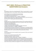 EXIT HESI -PN Exam A PRACTICE  QUESTIONS And Answers
