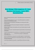Brock Biology of Microorganisms Ch 1 Exam Questions And Answers &vert;Latest 2025 &vert; Guaranteed Pass&period;
