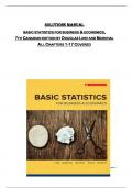 SOLUTIONS MANUAL  for BASIC STATISTICS FOR BUSINESS & ECONOMICS&comma;  7TH CANADIAN EDITION BY DOUGLAS LIND AND MARCHAL  ALL CHAPTERS 1-17 COVERED 
