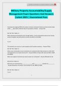 Military Property Accountability&sol;Supply Management Exam Questions And Answers &vert;Latest 2025 &vert; Guaranteed Pass&period;